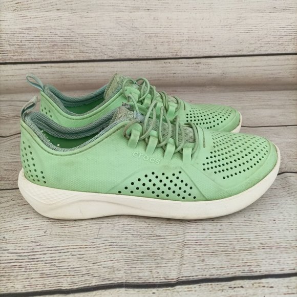 Crocs LiteRide Paceer Kids Youth Sneakers Size Junior 4 Light Green - Picture 4 of 9